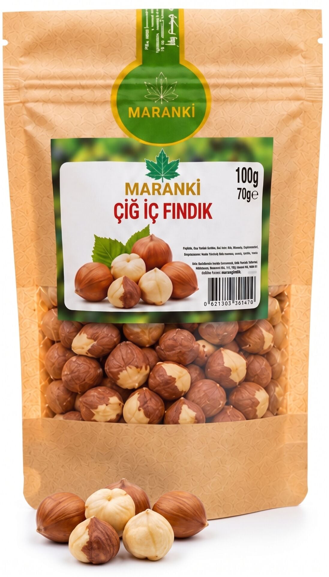 Maranki Çiğ İç Fındık Doğal Kavrulmamış Fındık İçi 100 g