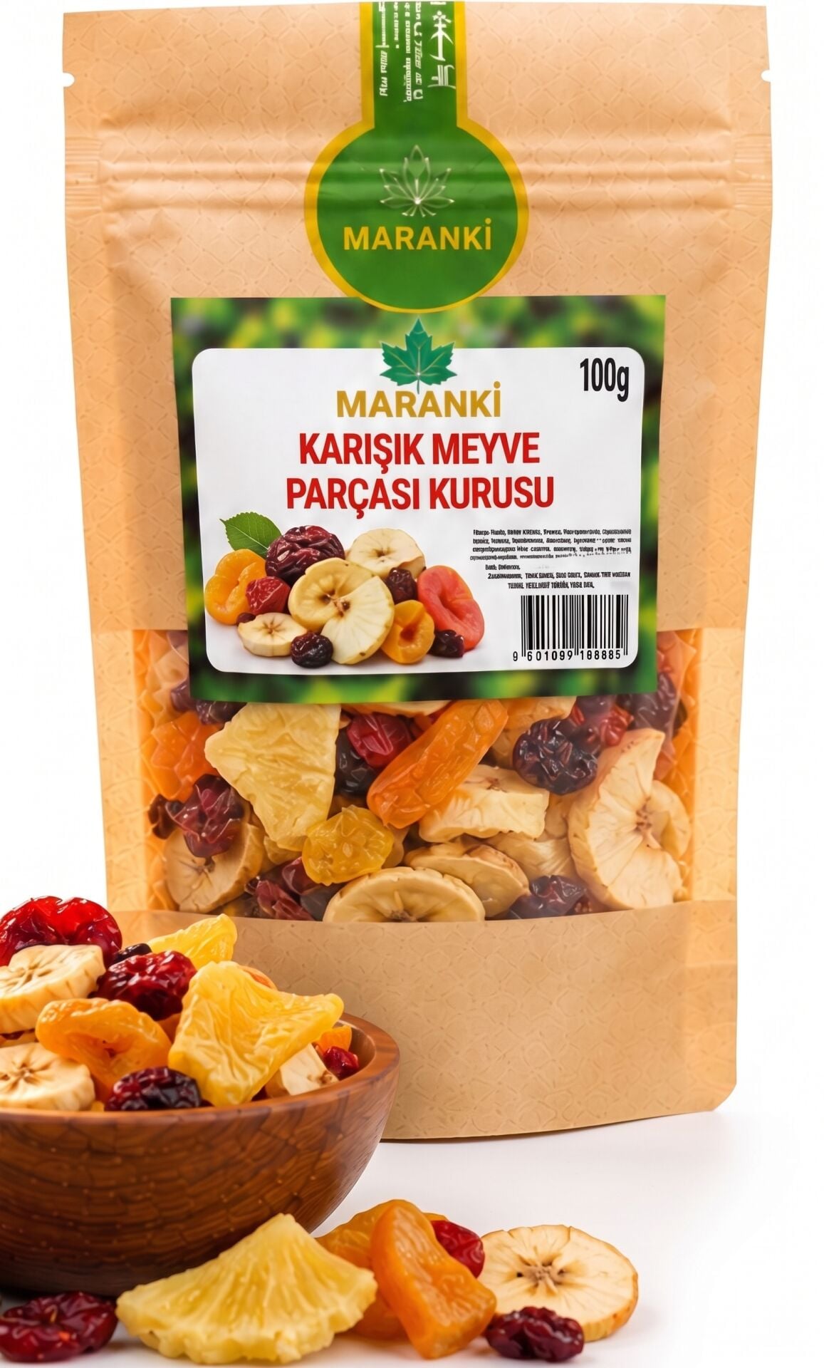 Maranki Karışık Meyve Parçası Kurusu Doğal Kurutulmuş Meyve Karışımı 100