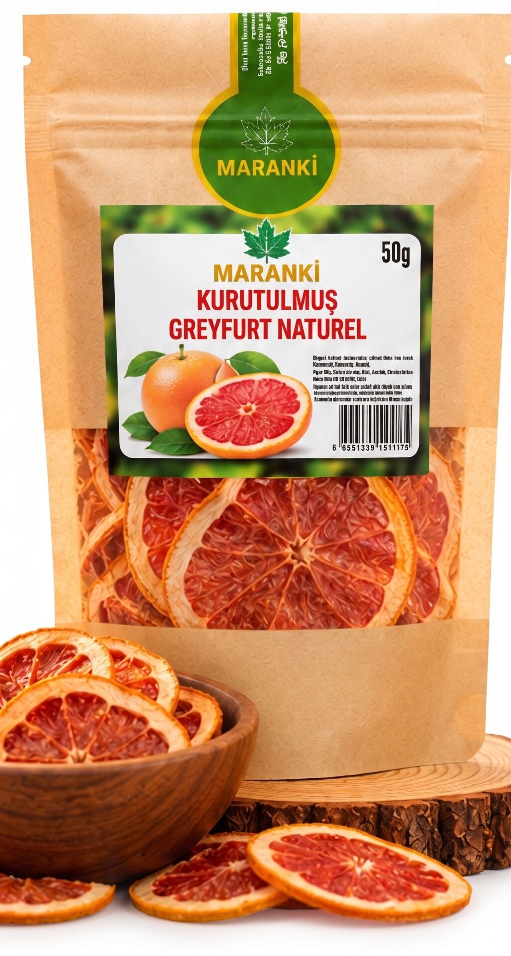 Maranki Kurutulmuş Greyfurt Naturel Dilimli Kuru Greyfurt 50 g
