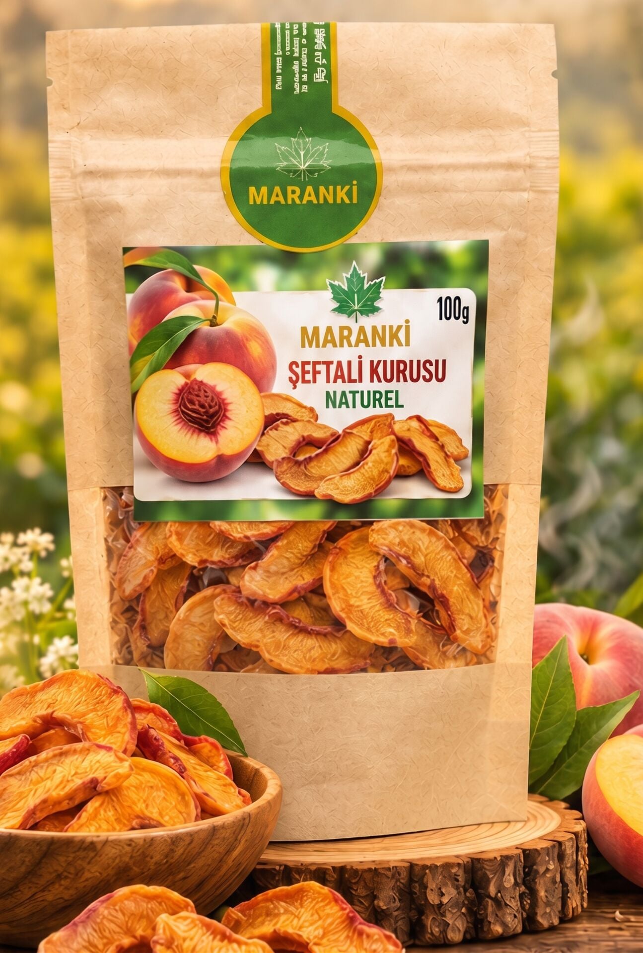 Maranki Şeftali Kurusu Naturel Dilimlenmiş Kuru Şeftali 100 g