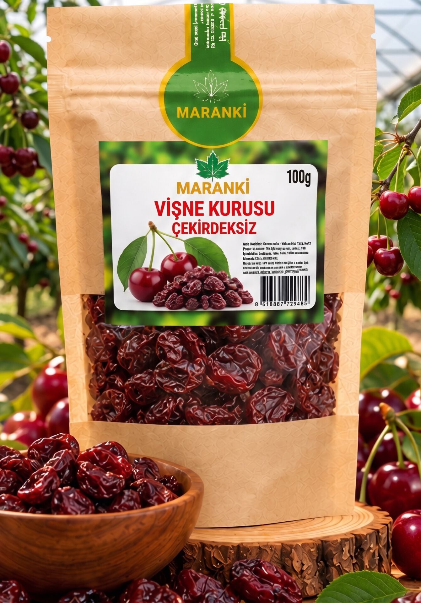 Maranki Vişne Kurusu Çekirdeksiz Doğal Kurutulmuş Vişne 100 g