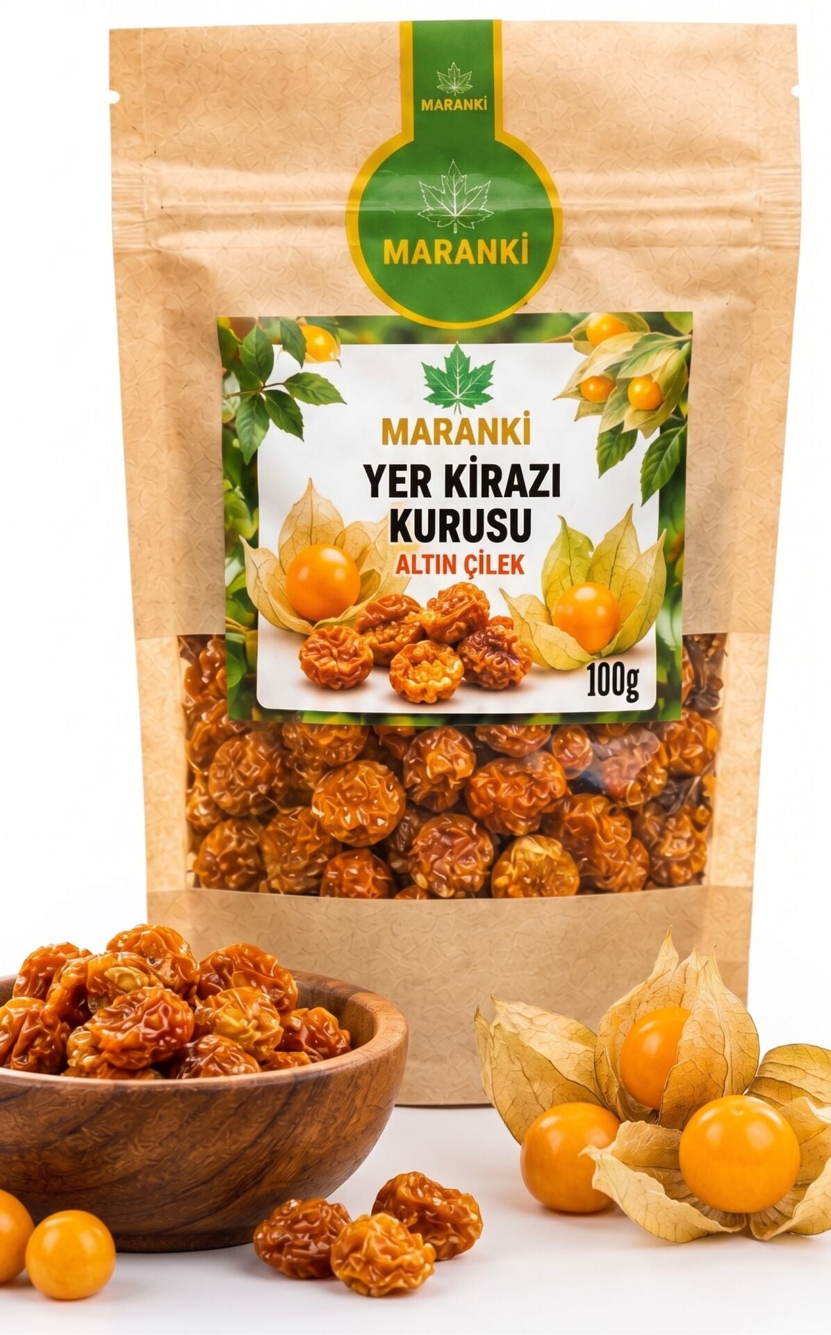 Maranki Yer Kirazı Kurusu (Altın Çilek) Doğal Kurutulmuş Meyve 100 g