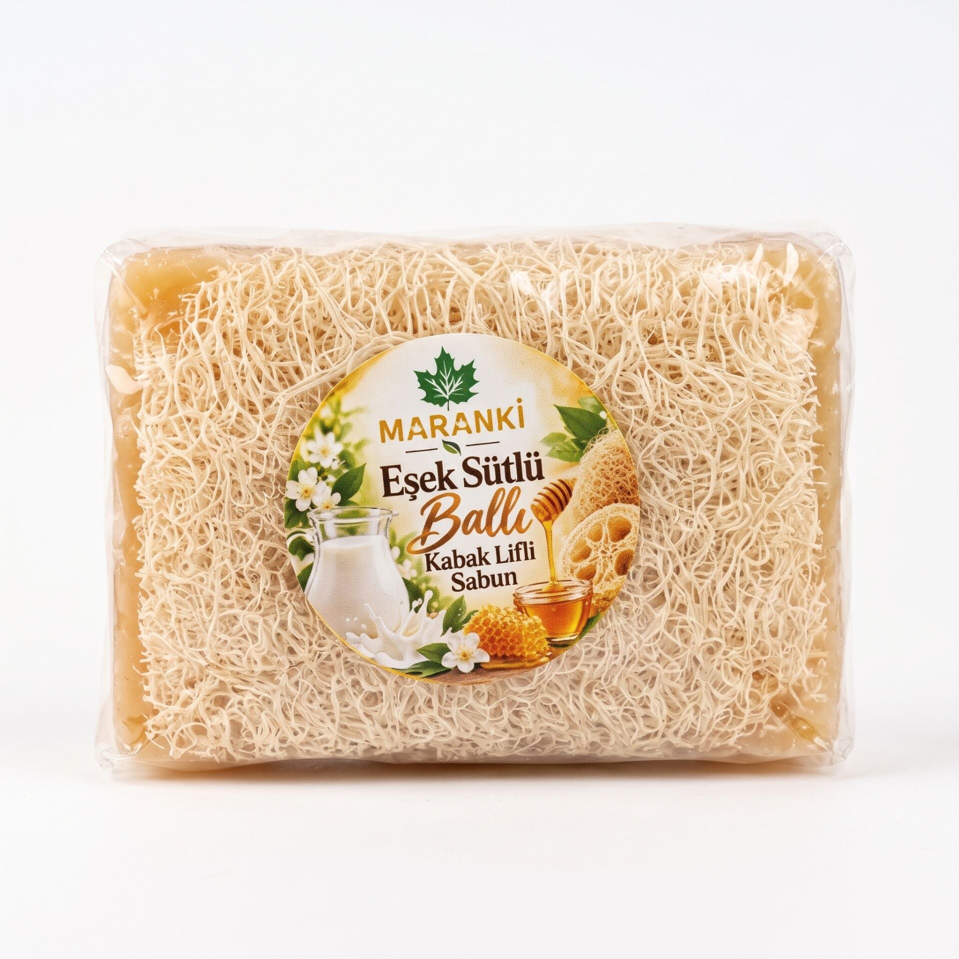 Maranki Eşek Sütlü Ballı Kabak Lifli Sabun Doğal Peeling Etkili 100 g
