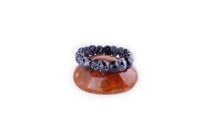 Karlı Obsidyen Bileklik Kare Model 2