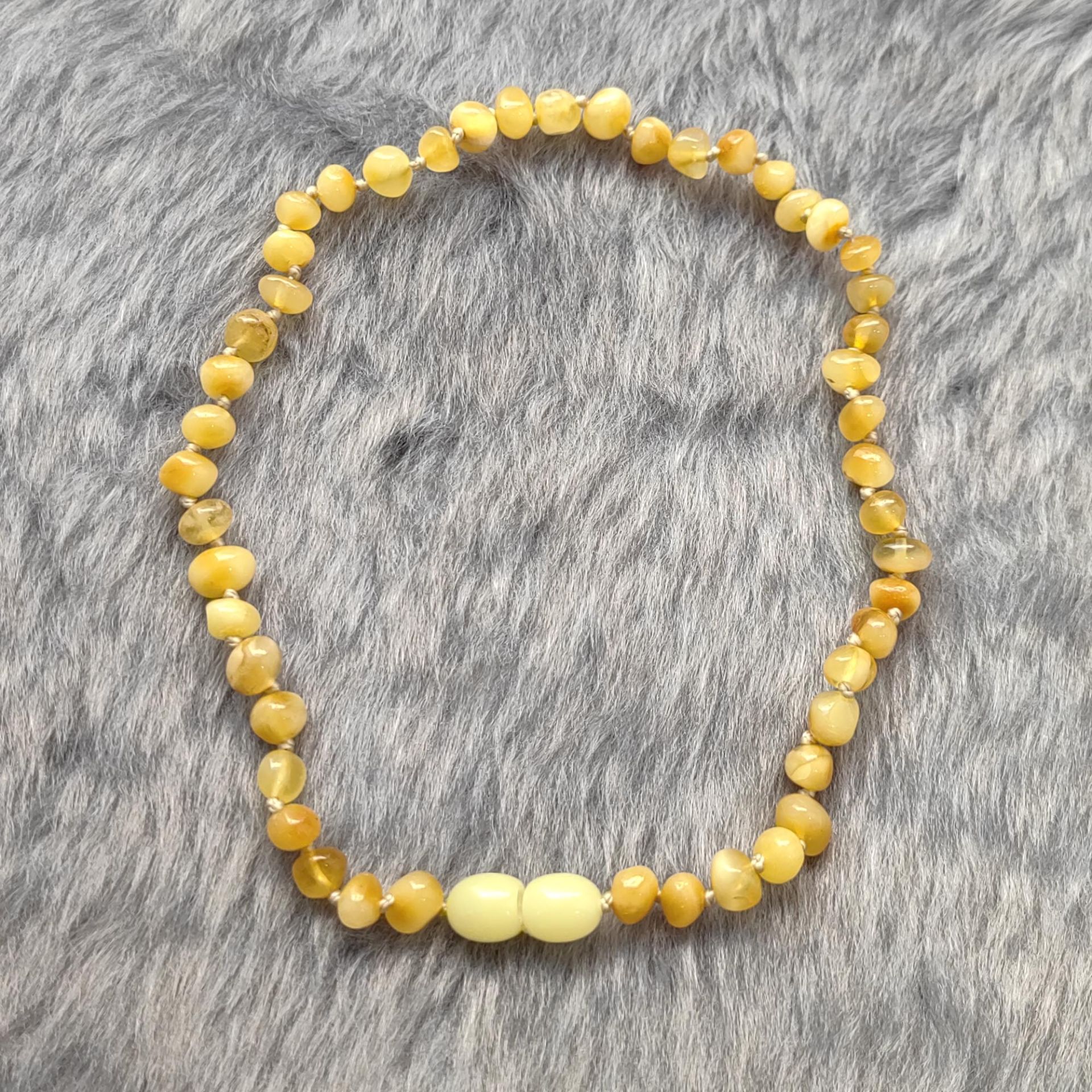 Bebek Kehribar Sıralı Diş Kolye - Model 4