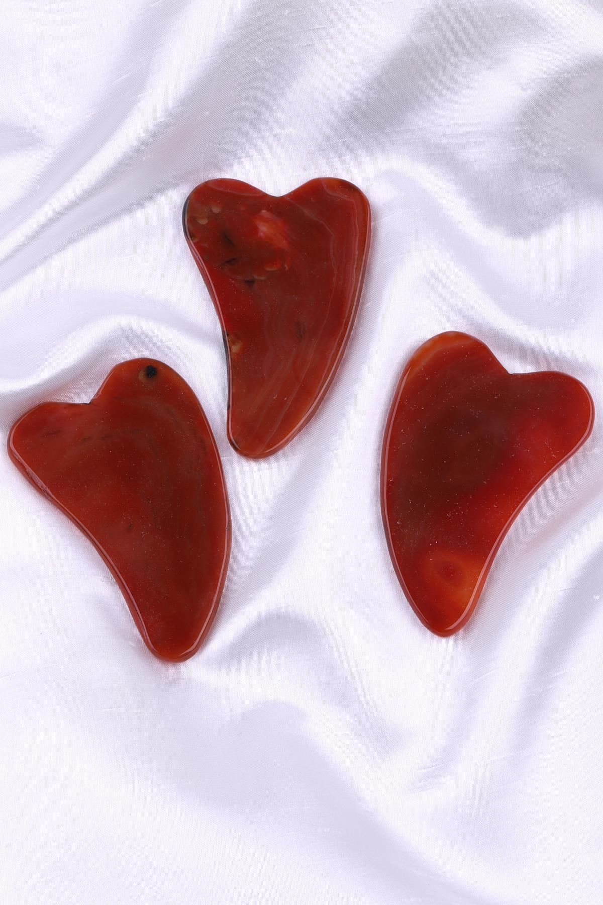 Kırmızı Akik - Gua Sha Masaj Taşı