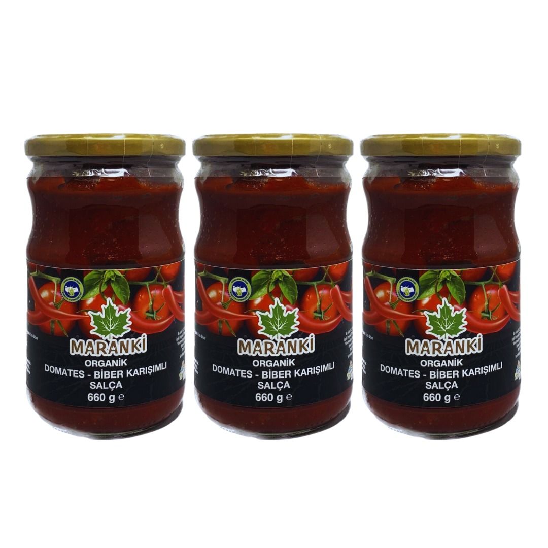 3 Al 2 Öde Organik Domates - Biber Karışımlı Salça (660 Gr)