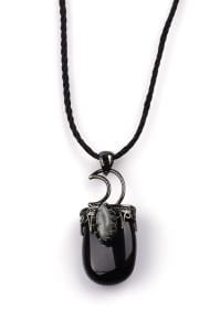 Obsidyen - Labradorit Doğal Taş Kolye Ucu