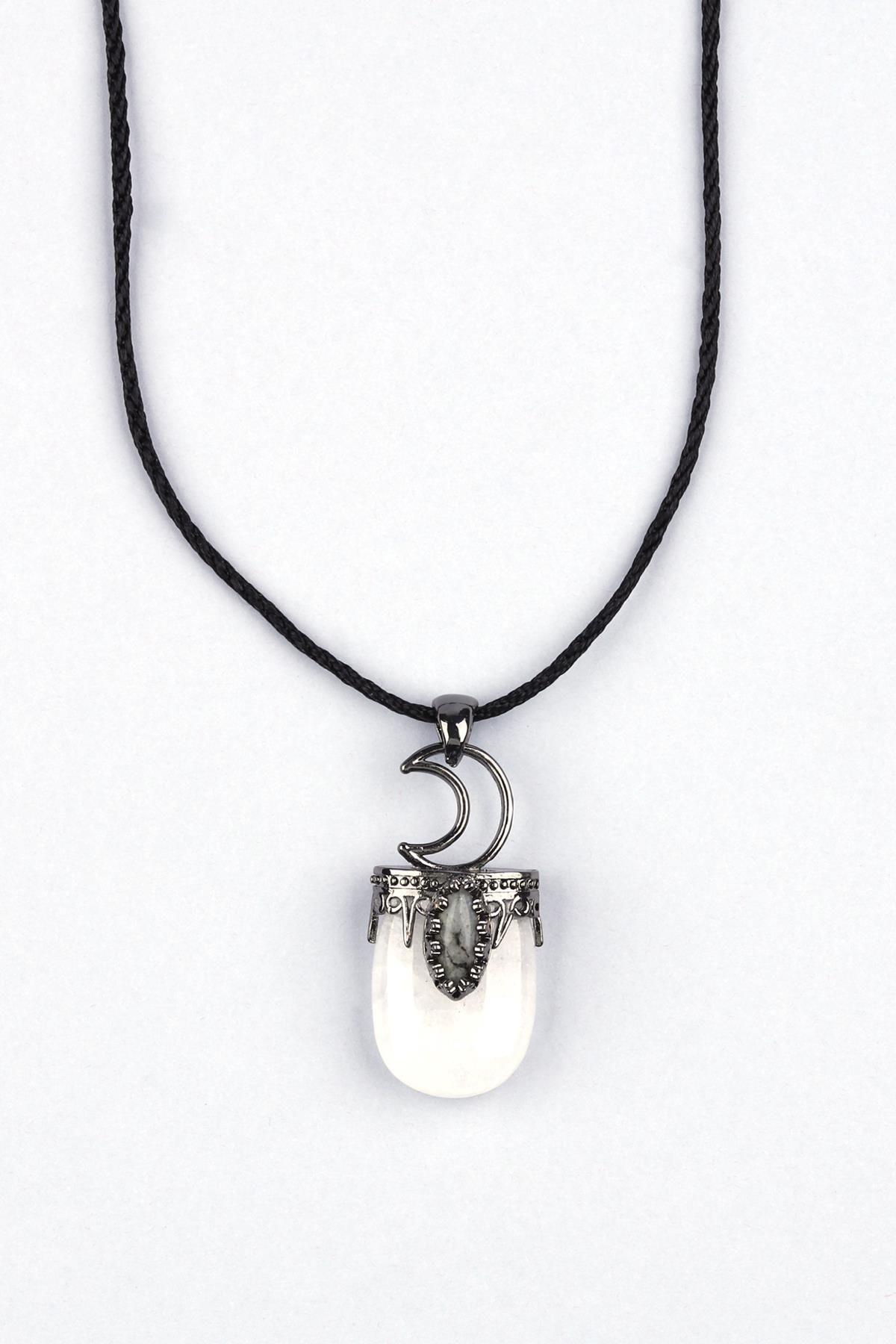 Kristal Kuvars Doğal Taş Kolye Ucu