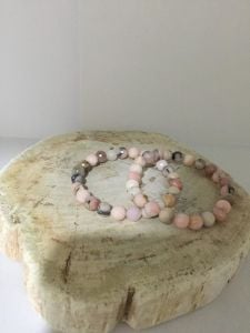 Pembe Opal Bileklik Kesme 8 mm