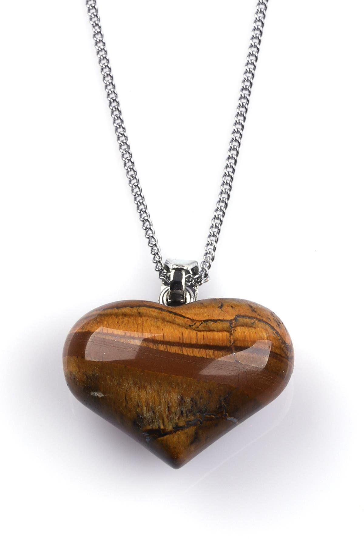 Kaplangözü Kolye Ucu Doğal Taş - Kalpli