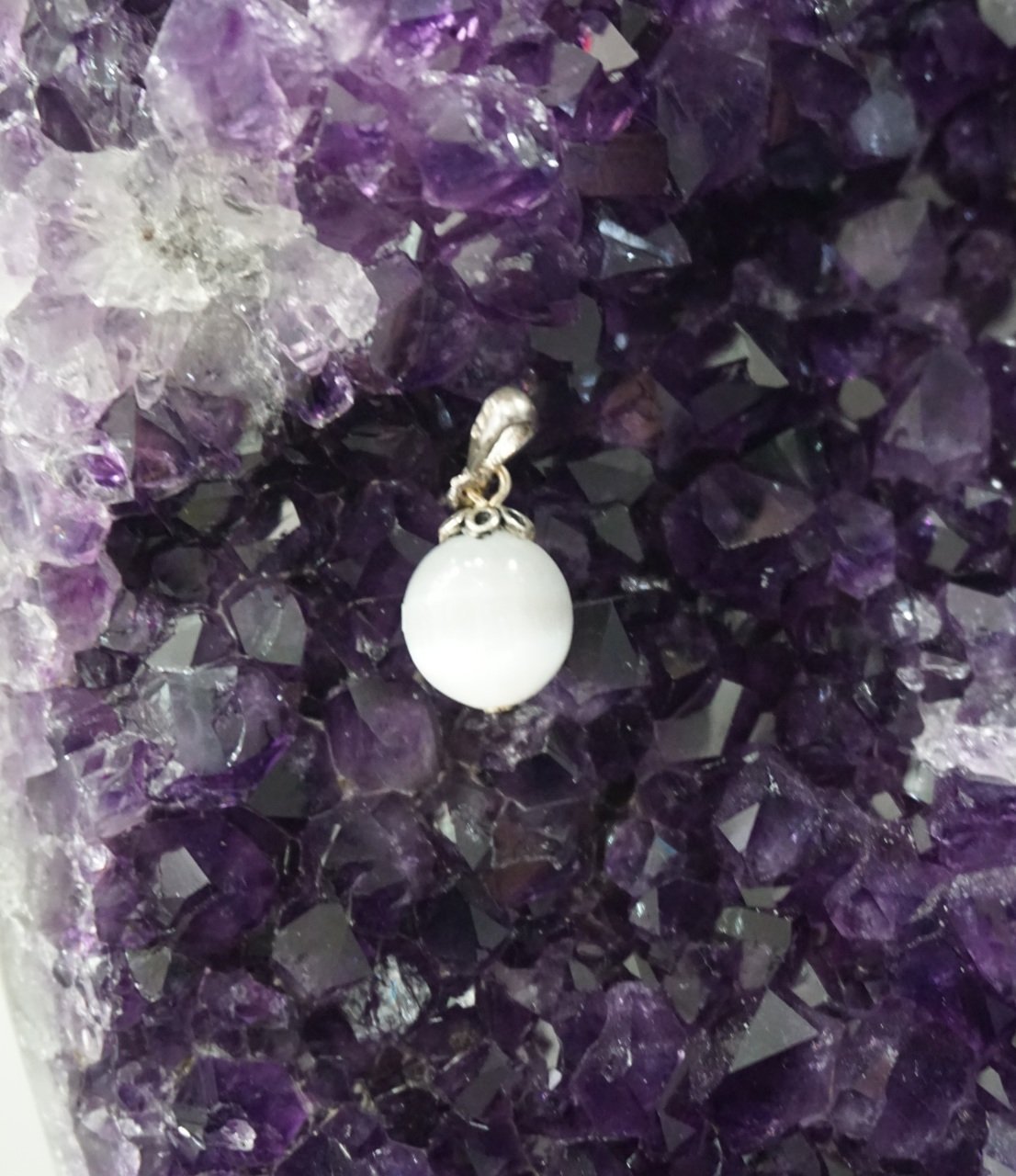 Selenit Kolye Ucu Gümüşsüz