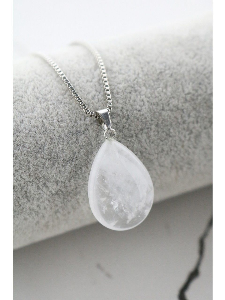 Kristal Kuvars Kolye Ucu - Damla Model