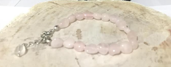 Pembe Kuvars Bileklik - Mercimek Kesim Model