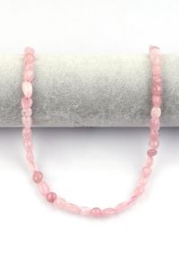 Pembe Kuvars Kolye - Mercimek Kesim Model