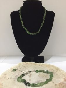 Yeşim Bileklik ve Kolye Seti - Mercimek Kesim