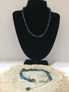 Apatit Bileklik ve Kolye Seti - Mercimek Kesim