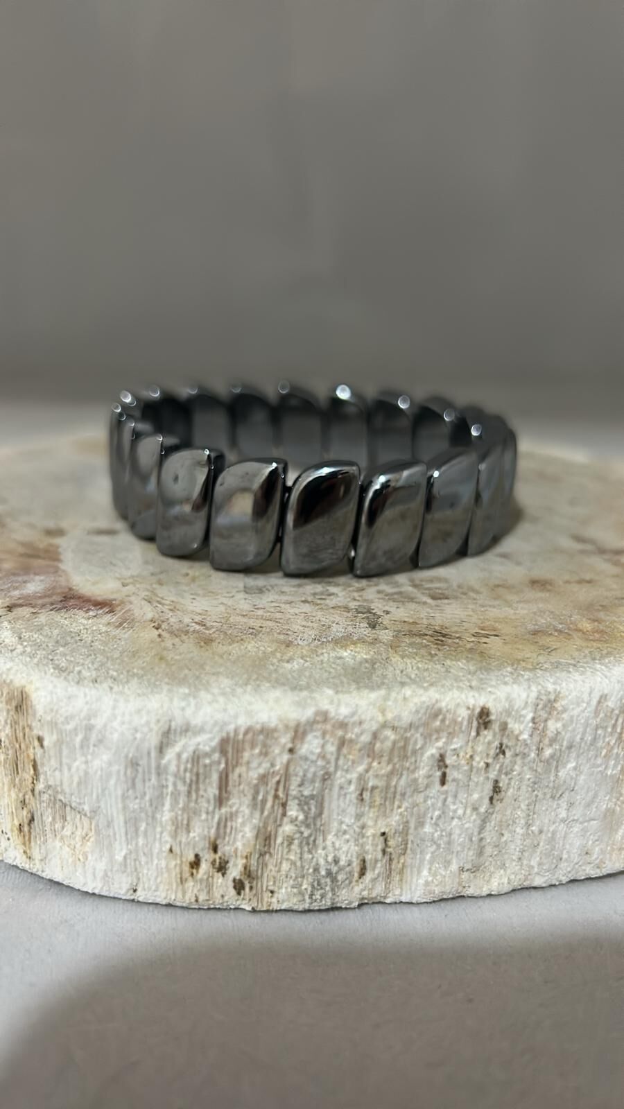 Terahertz Taşı Doğal Kare Bileklik - Model 8