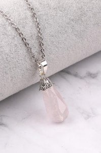 Pembe Kuvars Kolye Ucu Model 4