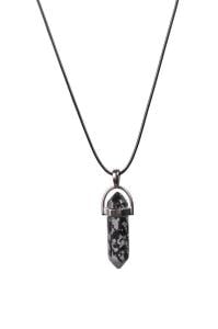 Karlı Obsidyen Kolye Ucu