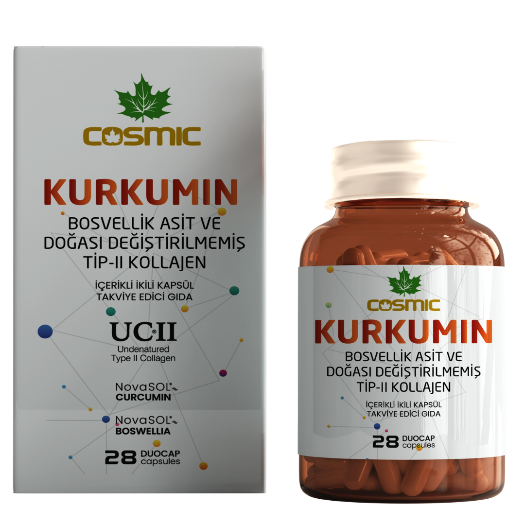 Kurkumin - Curcumin ( Zerdaçal ) Bosvellik Asit Ve Doğası Değiştirilmemiş Tip-II Kollajen Kapsül
