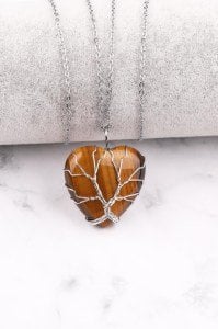 Metalli Kalp Kaplangözü Kolye Ucu