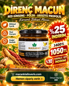 Maranki Direnç Macun - Red Ginseng - Polen - Arısütü Propolis Karışımlı