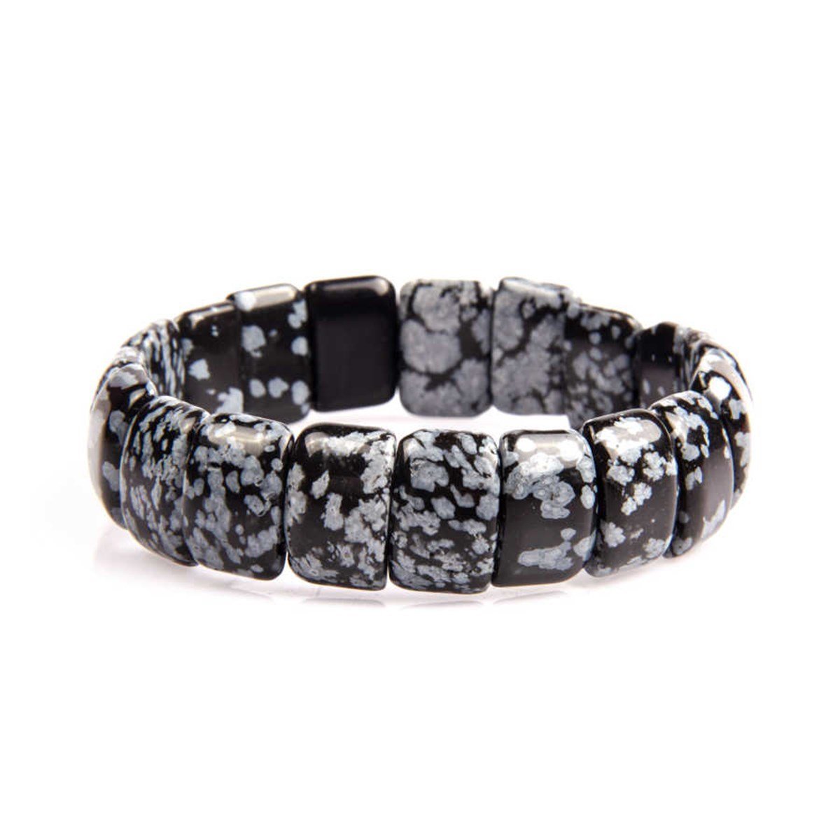 Karlı Obsidyen Bileklik Kare - Model 1