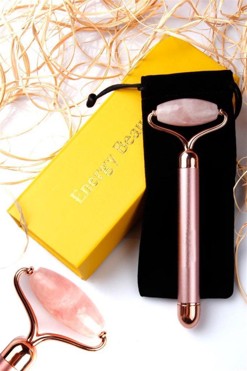 Titreşimli Yüz Masaj Çubuğu Pembe Kuvars