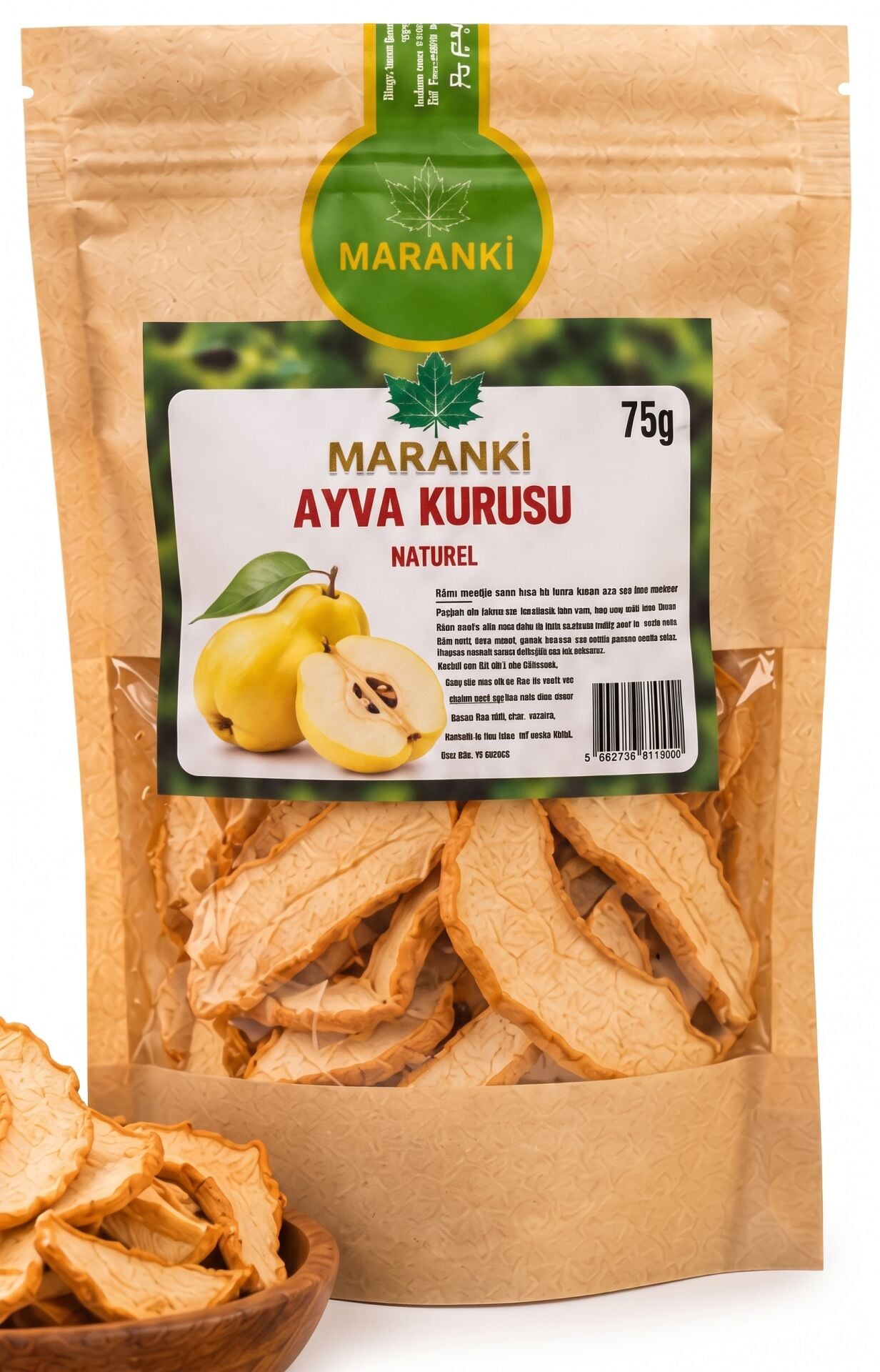 Maranki Ayva Kurusu Naturel Dilimlenmiş Kuru Ayva 75 g